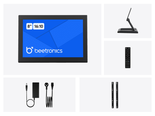Monitor 8 pollici metallo
