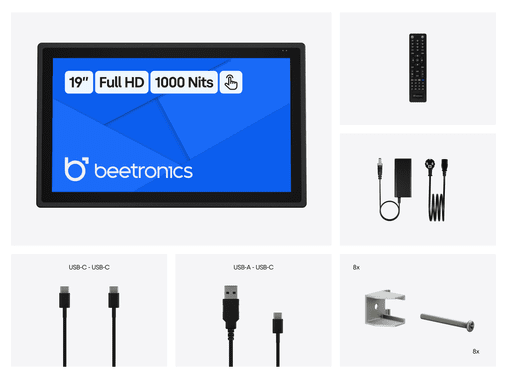 Touchscreen 19 pollici metallo (alta luminosità)