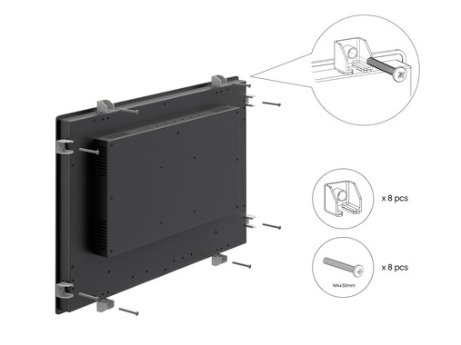 Touchscreen 24 pollici metallo  (alta luminosità)