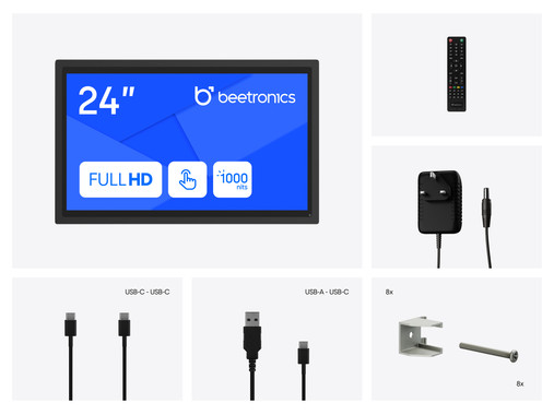 Touchscreen 24 pollici metallo  (alta luminosità)